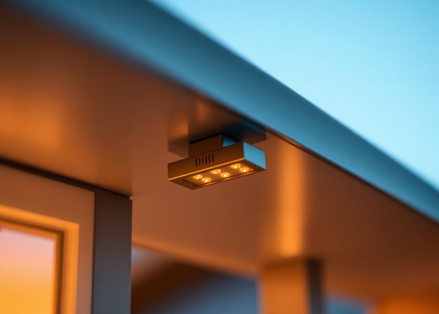 Color-matched aluminum LED track under eave